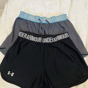 TWO Under Armour Women's Black and Gray Shorts